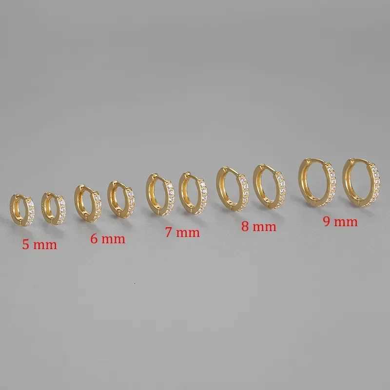 2PCS Stainless Steel Minimal Hoop Earrings Crystal Zirconia Small Huggie Thin Cartilage Earring Helix Tragus Piercing Jewelry XJ250718