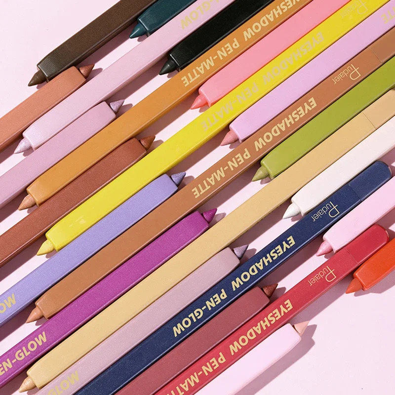 24Color Optional Eye Shadow Slim Tip Soft Eyeliner Gel Pencil High Gloss Shimmer Matte Highlighter Makeup Pen With sharpener 250717