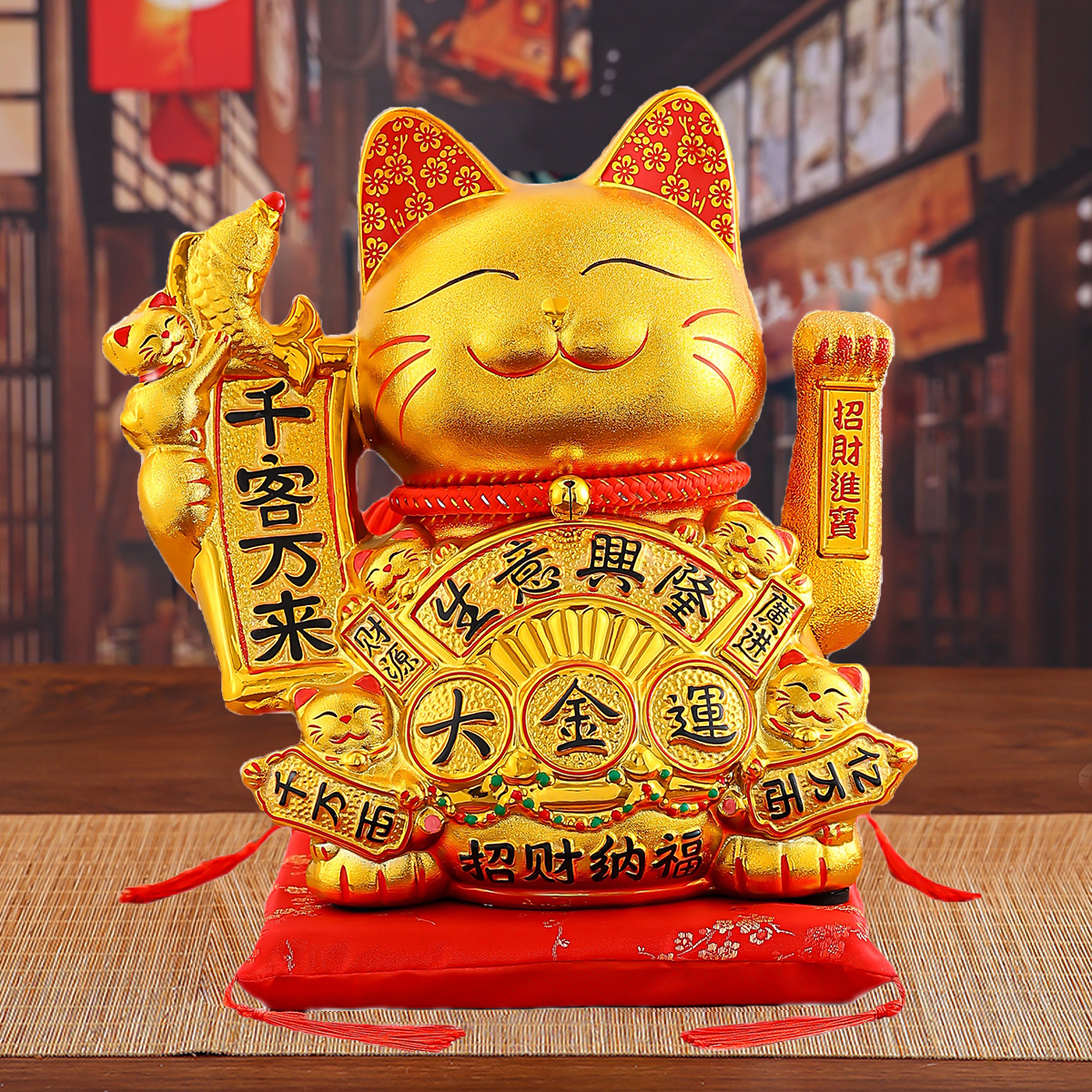 Artistically Crafted Ceramic Pet Sculpture Featuring -like Shaking Motion Elegant Golden Accents Inside Your Abode