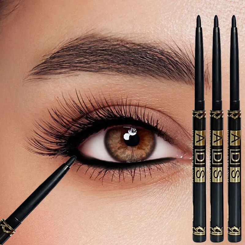 3pcs Long-Lasting Waterproof Black Eyeliner Pencils - Smudge Sweat Proof for Bold Eye Makeup Perfect Gift 250717