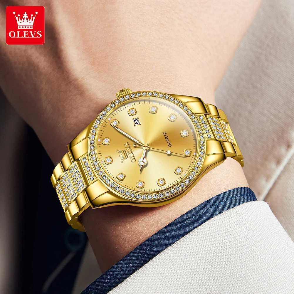 OLEVS Original Fashion Quartz Watch for Men Stainless Steel Waterproof Calendar Luminous High Quality Fashion Wrist Watch Men W250718