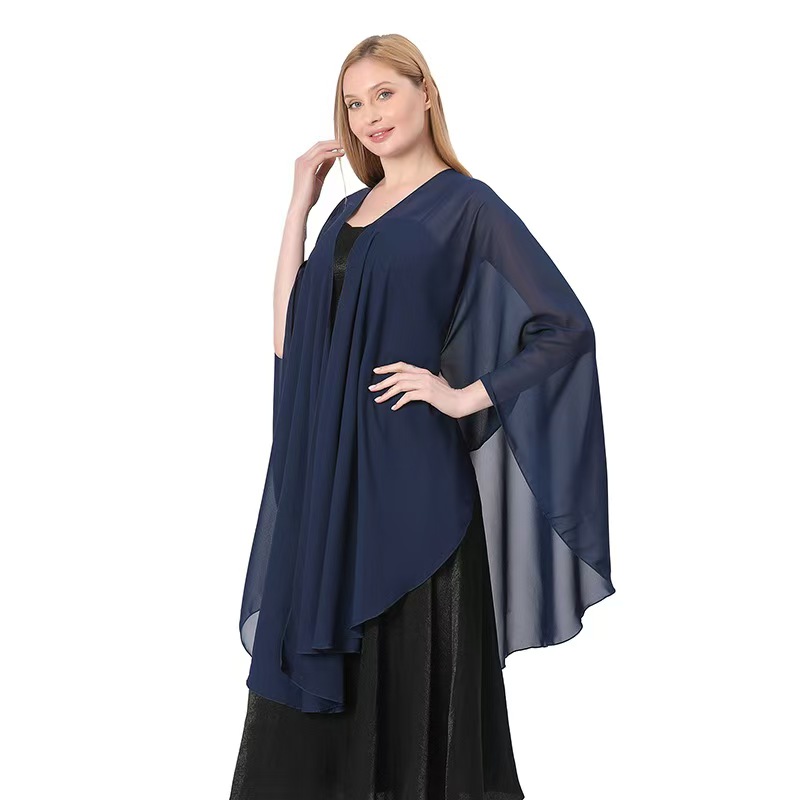 K1404 Chiffon large shawl high quality bride bridesmaid wedding dress evening shawl female