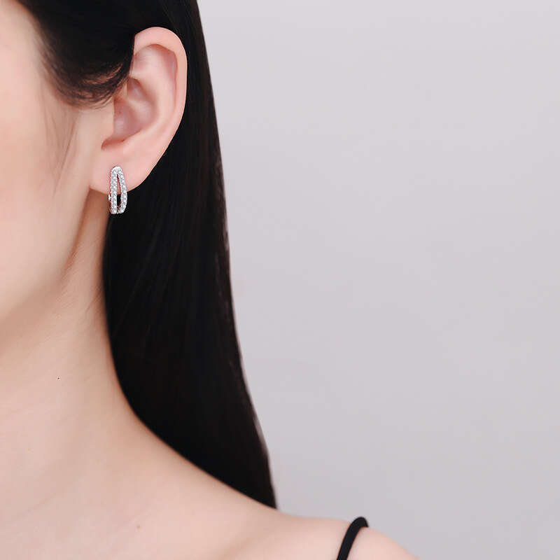 Weizi Full Dia Pure Sier for Women Fashion Cross Moissanite Earrings 112