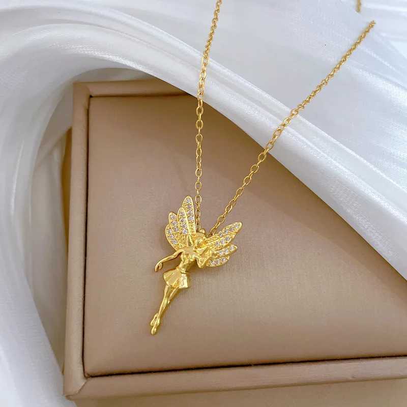 Fashion Romantic Fairy Pendant Necklaces for Women Girls Stainless Steel Jewelry Accessories Gifts for Lovers W250718