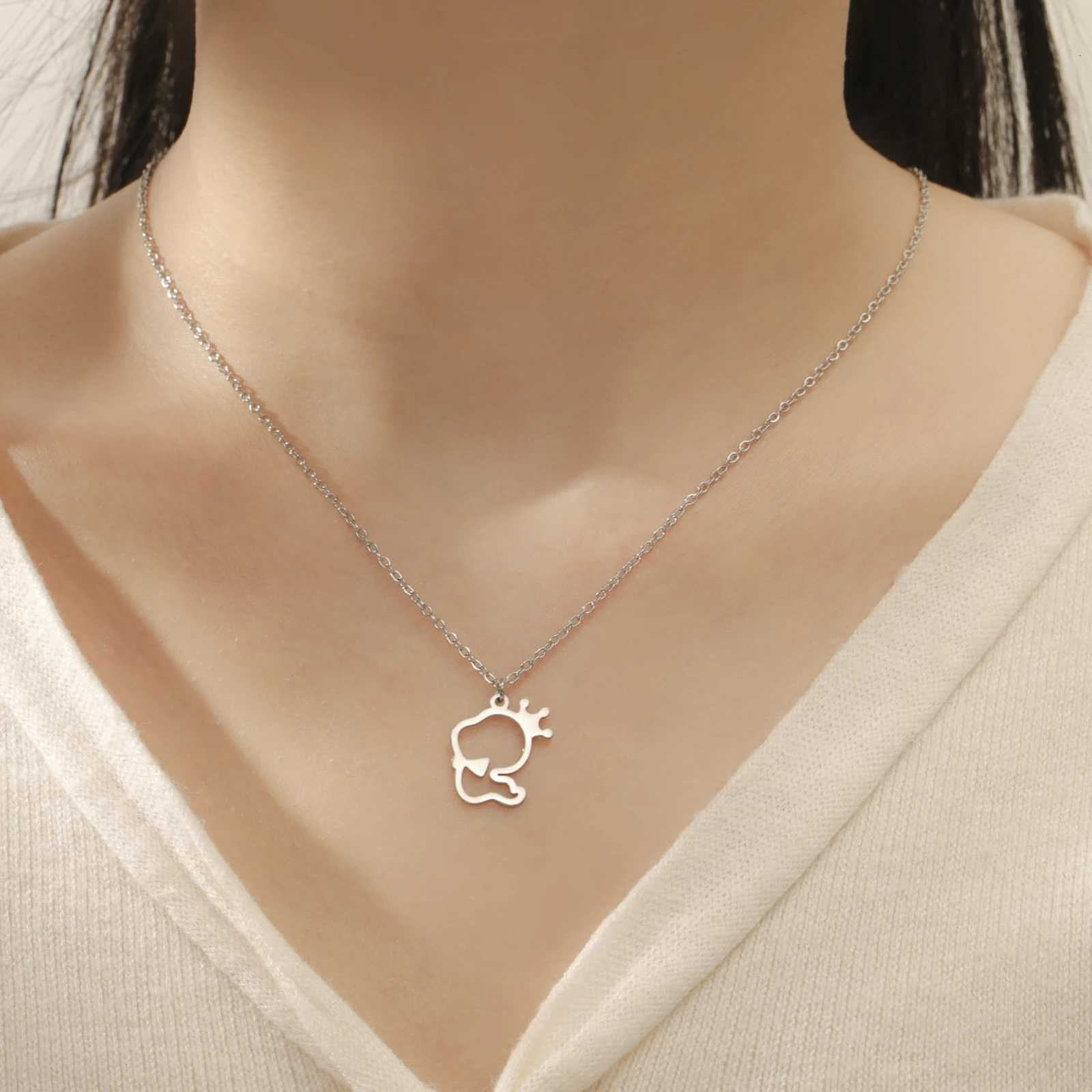 Cazador Cute Snake with Crown Bowtie Necklace Stainless Steel Pendant Necklaces for Women Girl Jewelry Birthday Gifts 2025 New W250718