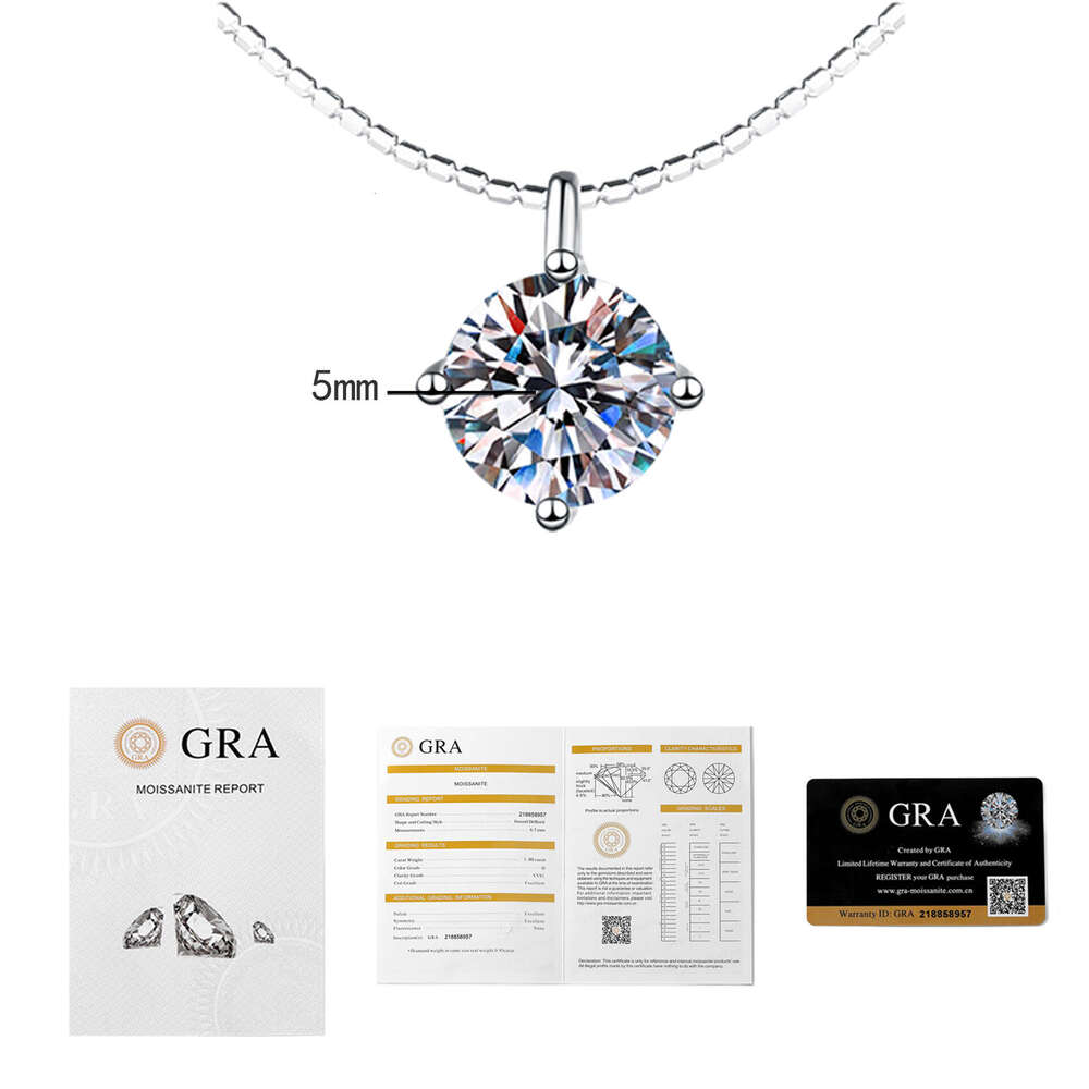 Inss Sier Pendant Moissanite Clavicle Chain Detachable Korean Style Choker Necklace for Women 832