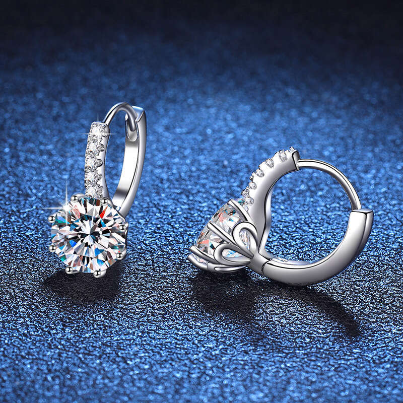 s Sterling Sier casual Temperament D Color 2 Carat Moissanite Earrings Female a85
