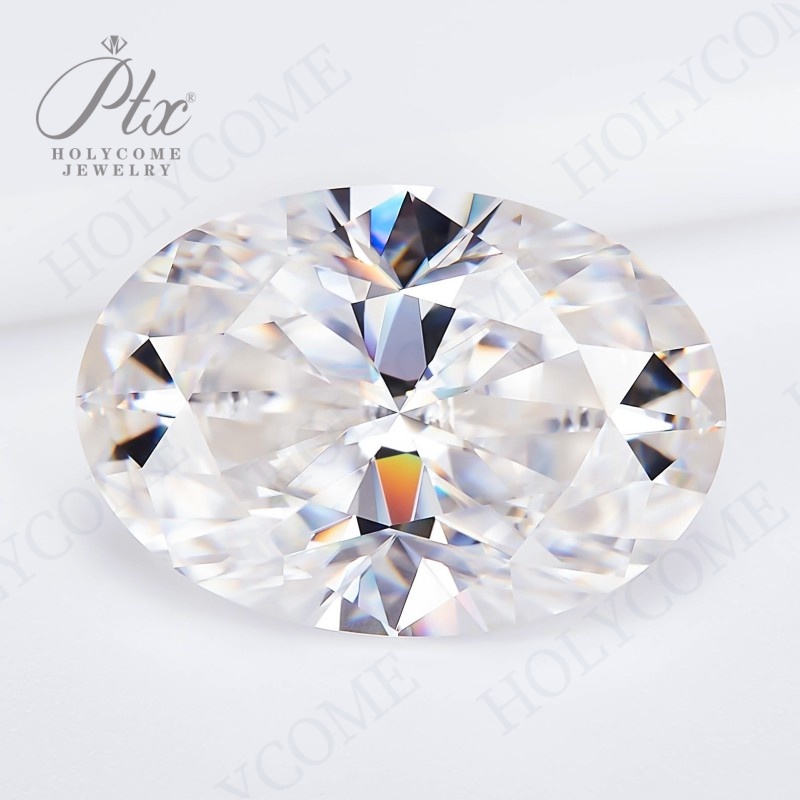 Size 2x4~11x16mm Oval Shape 3EX Cut White D Color Moissanite Synthetic Gems VVS1 Loose Moissanite Diamond for Jewelry Making