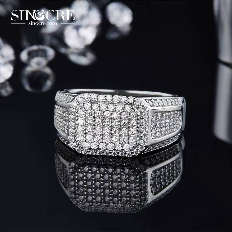 Quality Moissanite Diamond Mens Ring Sinocre Jewelry