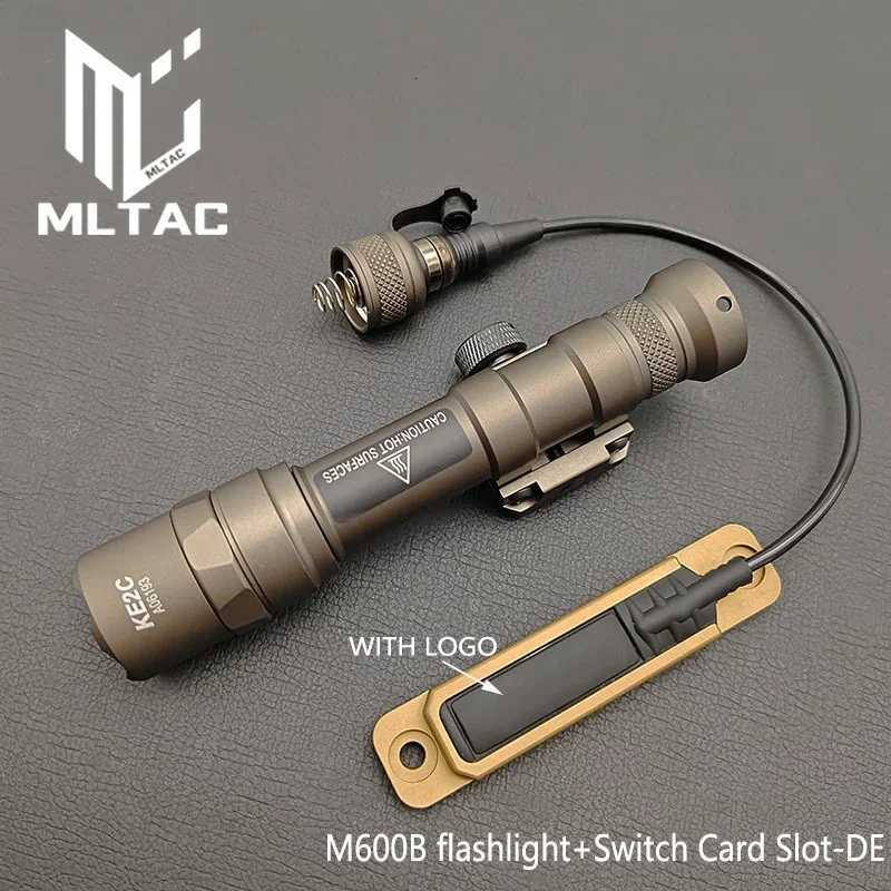 Tactical SF M300B M600B Flashlight Airsoft Scout Light With Switch Protect Card Slot Red Pure Switch For MLOK 20MM Rail XJ250718