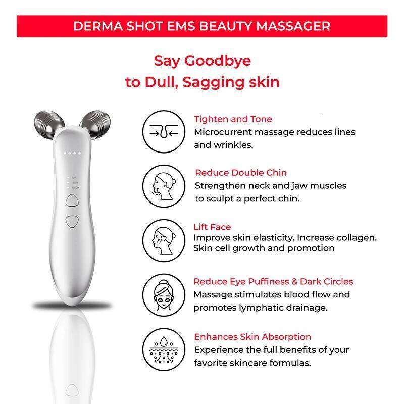 EMS Face Lifting hine Skin Tightening Rejuvenation Facial Massager Microcurrent Roller USB Charging Anti Wrinkle Beauty Care