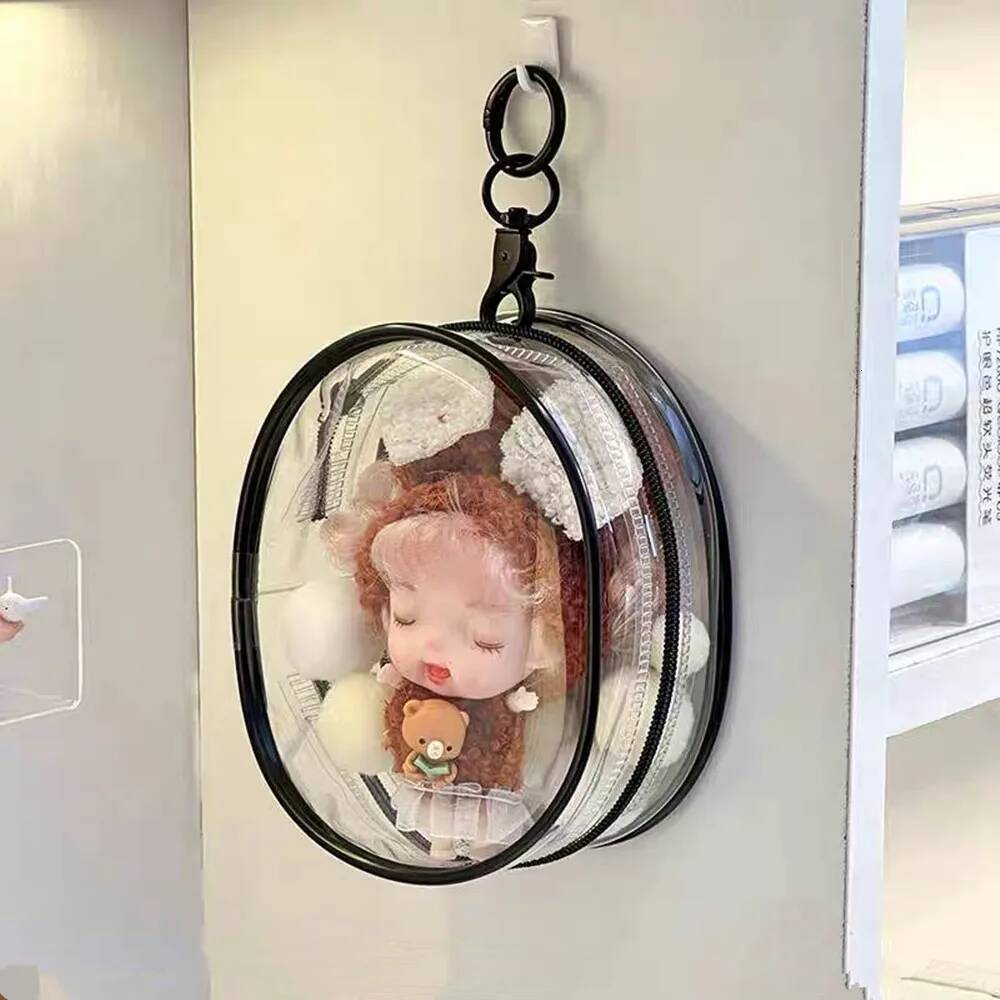 Hot Sale Doll Transparent Plush Dolls Pouch Double Zippers Key Storage Keychain Bag Mystery Organizer Box