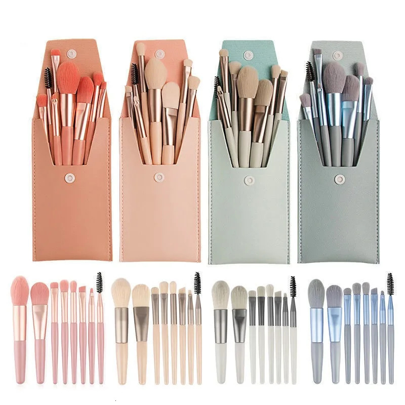 Portable 8Pcs Eyeshadow Foundation Blending Makeup Brush Soft Fluffy Cosmetics Concealer Makeup Brush Professional Make Up Tool 250716