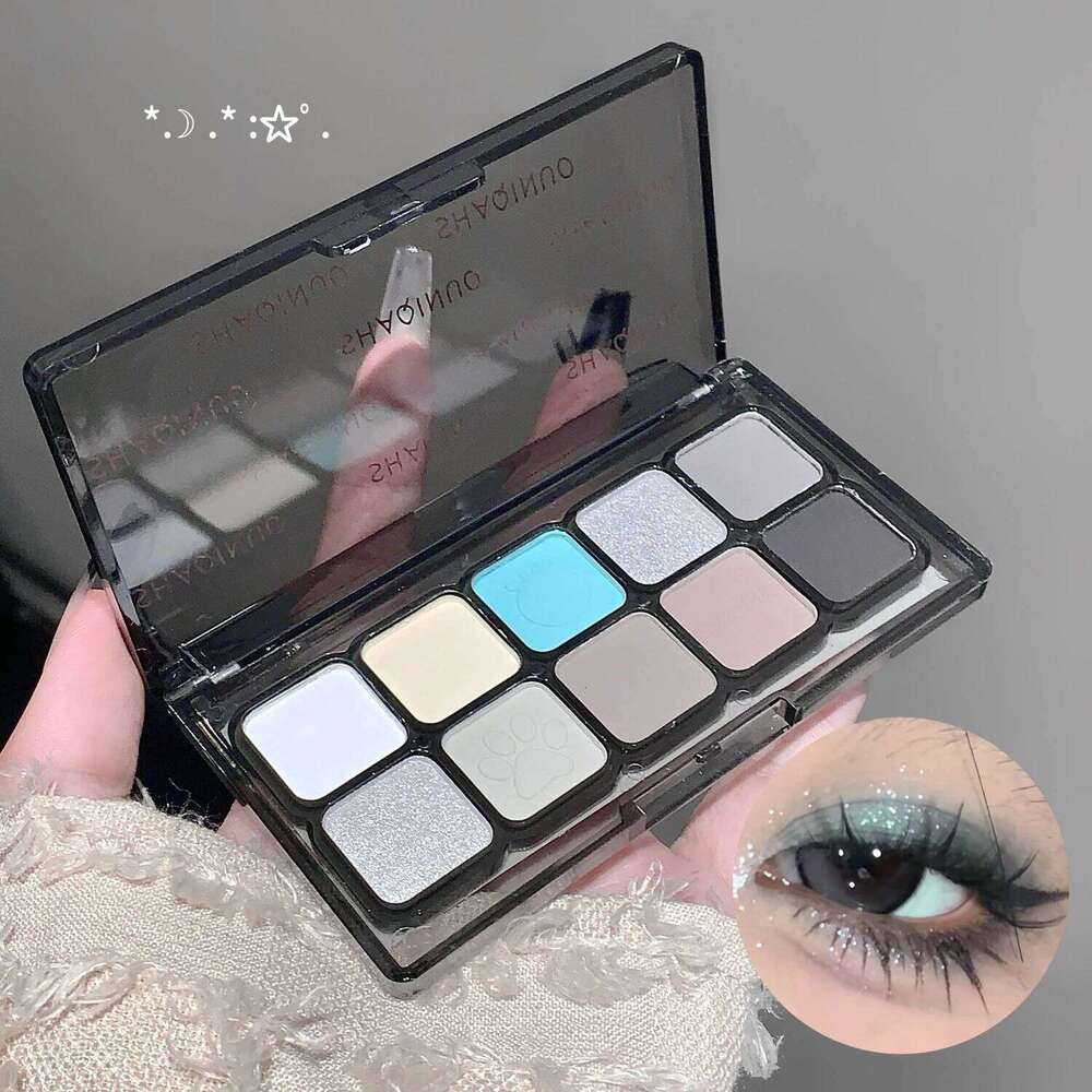 10-Color Eyeshadow Shimmer Matte Low Saturation Orange Brown Milk Tea Color Shadow Makeup Palette Korean Eye Pigment X250719