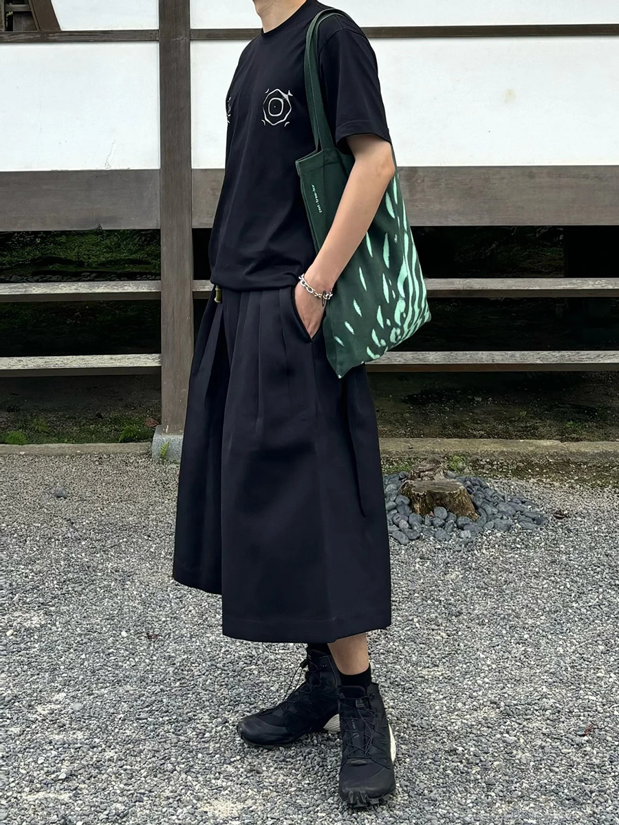 REDDACHiC Unisex Black Baggy Jort Bloomers High Waist Pleated Front Plain Casual Wide Leg Short Pants Acubi Fashion 250714