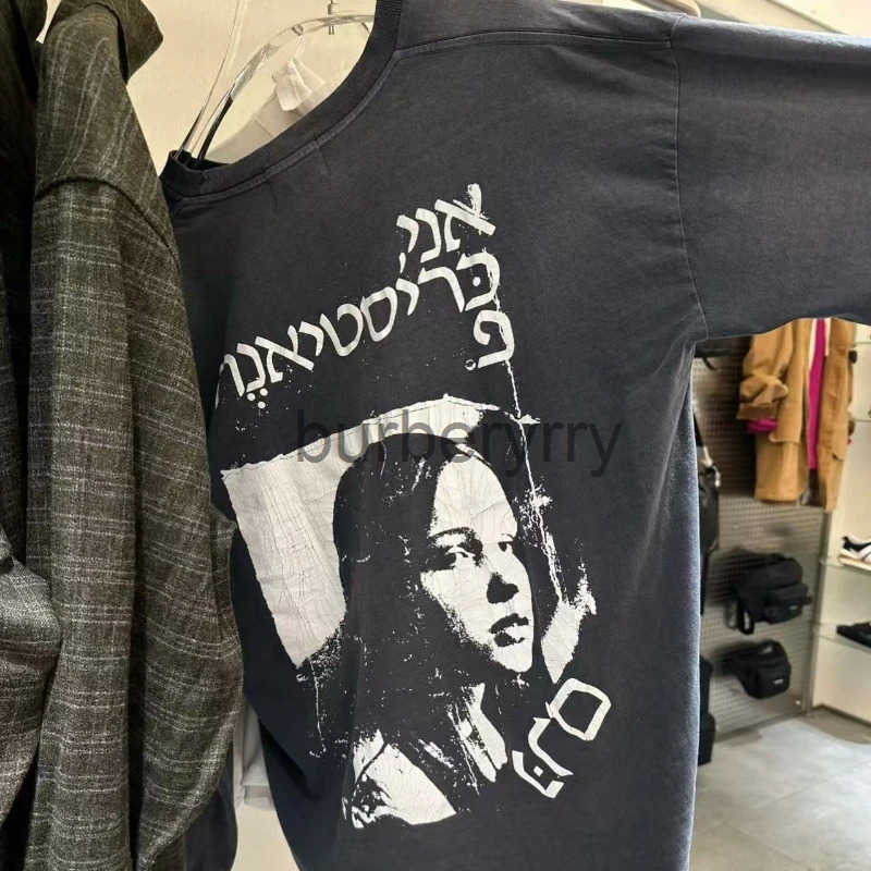 ERD Top Tee High Quality Do Old Wash Portrait Pattern Print Cotton Long-sleeve T-shirts for Men Women J250719