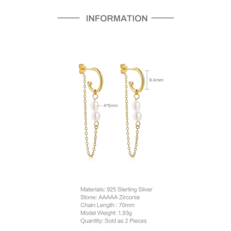 Aide 925 Sterling Silver Long Chain Tassel Baroque Irregular Pearl Dangle Earrings for Women C Shape Earrings Jewelry Pendientes 250715