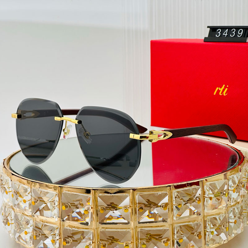 Luxury Designer Sunglasses for Women Men's Rimless Wooden Bracket Sunglasses Driving Sunglasses UV Protection Outdoor Beach Sunglasses Exquisite box