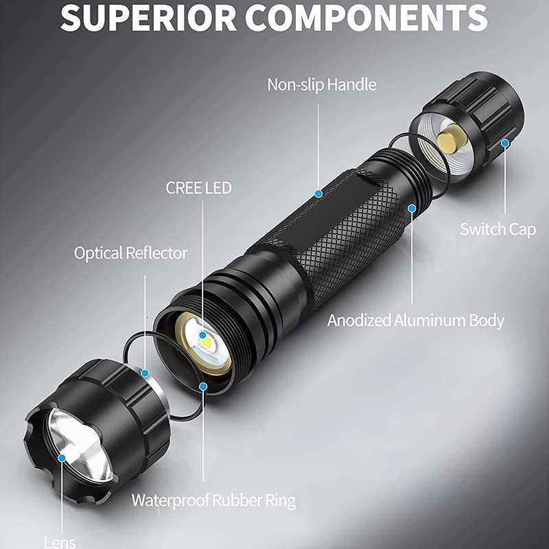 Tactical Flashlight 1200 Lumen D Light with Picatinny Rail/Mlok Mount for Outdoor and Pure Switch IncludedXJ250718