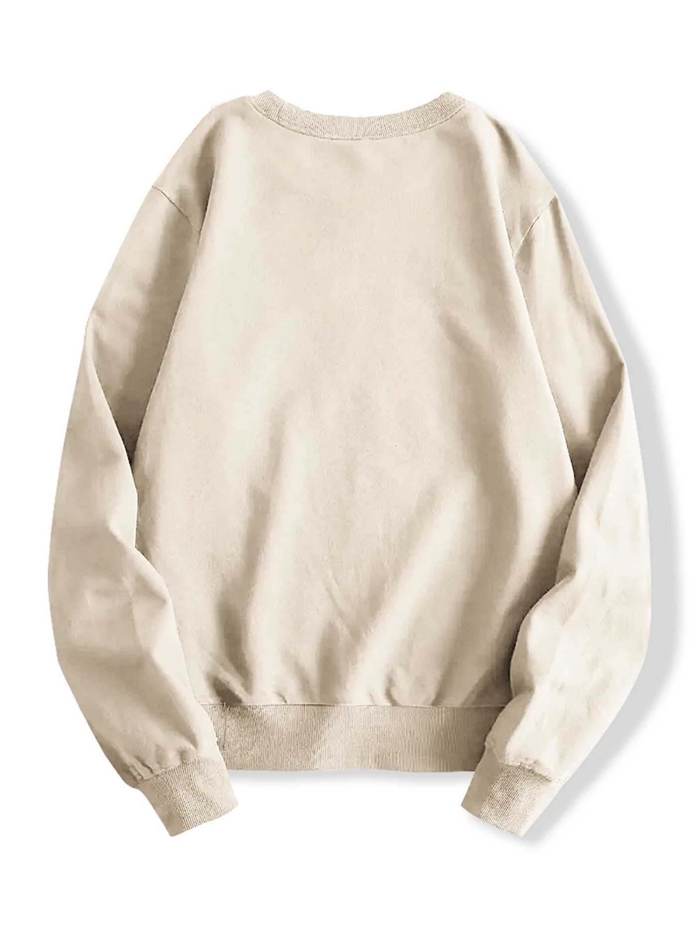 Portraits print sweatshirt crew neck casual sweatshirt for winter fall womens clothing Z250719