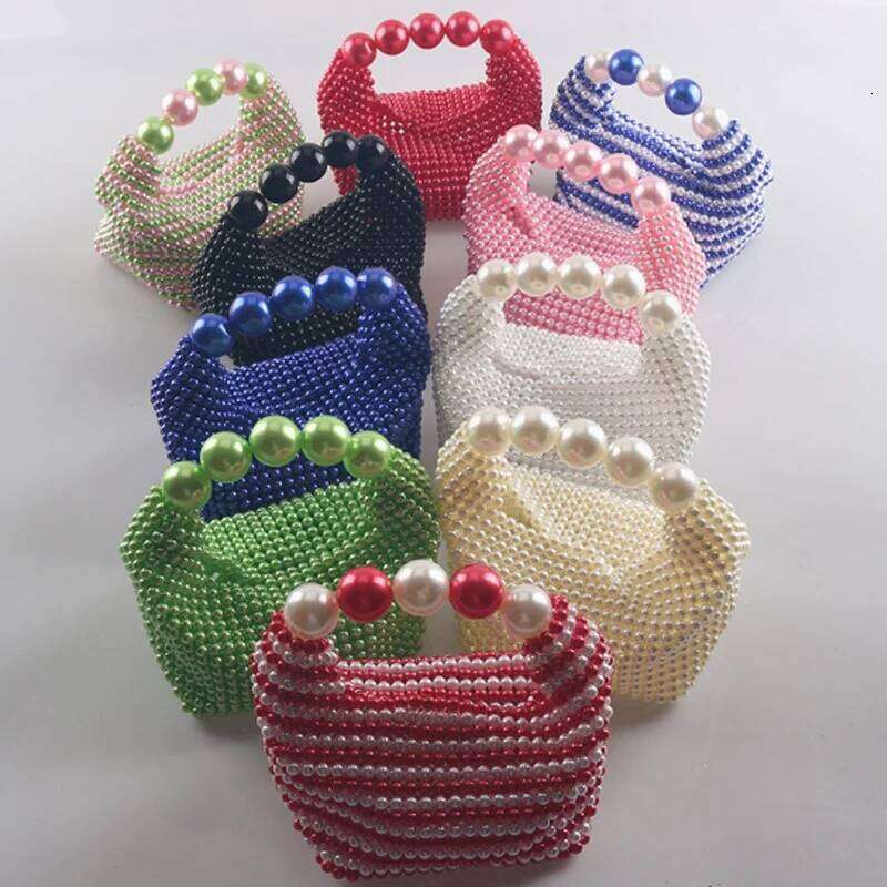 Handmade Beaded Women's Fashion Fairy Pearl Lady Handbag Dumpling Bag