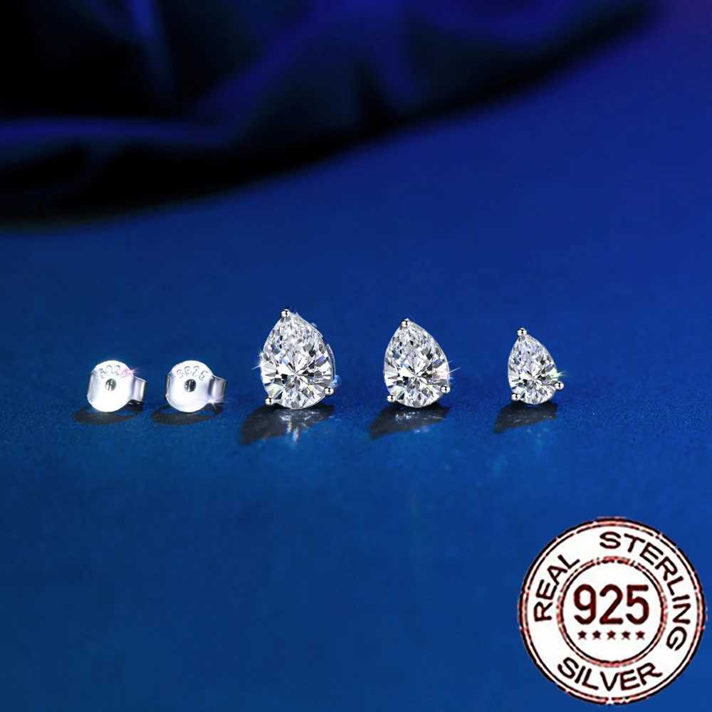 925 Sterling Silver Shiny Cubic Zirconia Water Drop Stud Earrings for Women Trendy Party Jewelry Accessories Gift SE127XJ250718