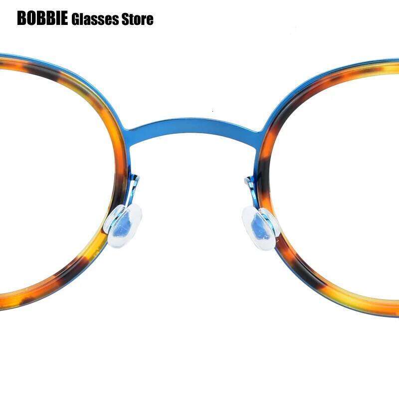 Denmark Brand Glasses Frame Titanium Acetate Round Screwless Men Ultralight Women Eyeglasses Spectacles Eyewear 1011 Multicolour