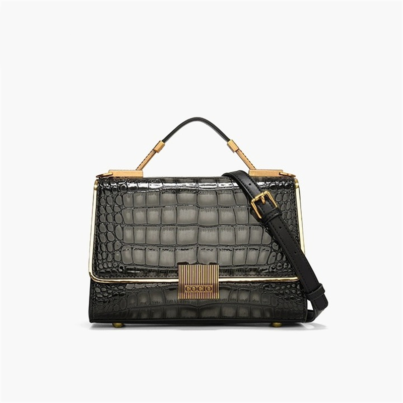 Lanjia COCIO Designer Shoulder Bags Crocodile Pattern Handbag Womens High End Vintage Genuine Leather Fashion Single Crossbody Bag D A