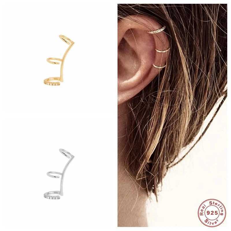 925 Sterling Silver Sparkling Zircon Long Chain Tassel Clip Earrings for Women Elegant Wedding Party Jewelry Ear Cuff 1PC XJ250718