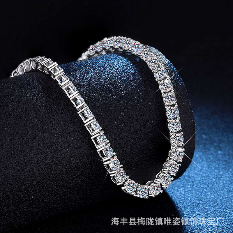 Moissanite Tennis S Pure Sier Hip Hop Unisex High-end Necklace daa