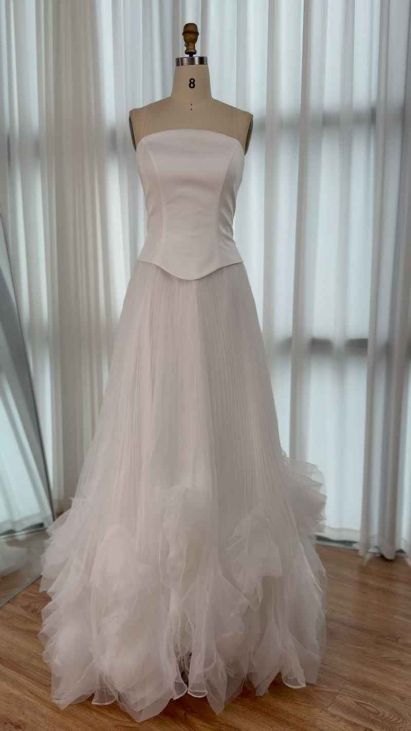 Simple Elegant Evening Dresses Strapless Flowers A Line Zipper Backless Evening Party Gowns Customized