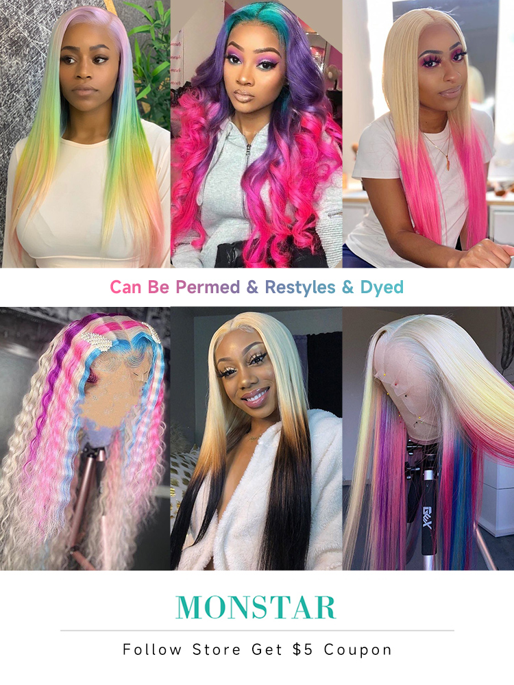 HD Transparent Honey Blonde Color Lace Front Human Hair Wigs for Women Raw Brazilian Synthetic Straight Lace Frontal Wig