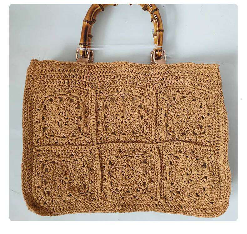 Women's Designer Bag Vintage Handle Women Handbags Crochet Large Capacity Tote Handmade Woven Hollow Beach Bag Casual Big Summer Bags