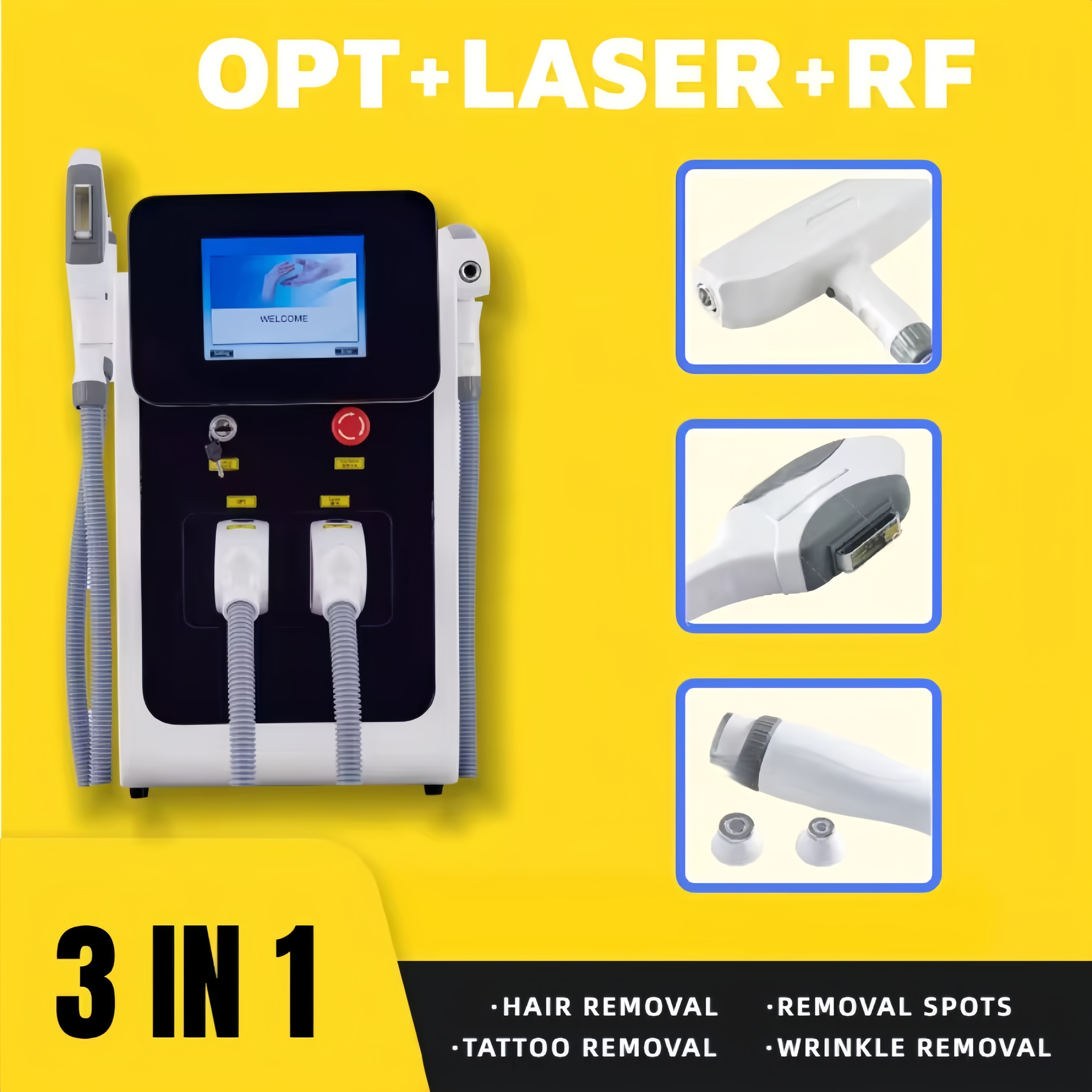 Selling 3-In-1 Diode Strong Pulse Light And Nd Yag Laser Hair Removal Machine For Home/Clinic Tattoo Removal Equipment