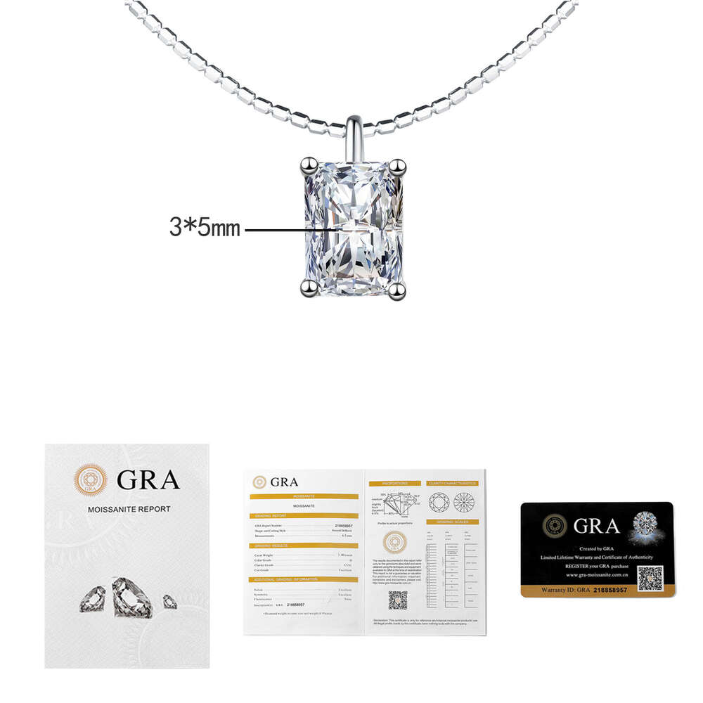 Inss Sier Pendant Moissanite Clavicle Chain Detachable Korean Style Choker Necklace for Women 832