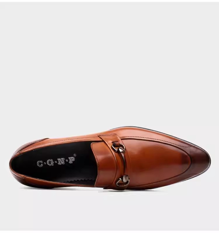 British pointed toe leather men's genuine leather British business formal wear men's shoes wedding shoes