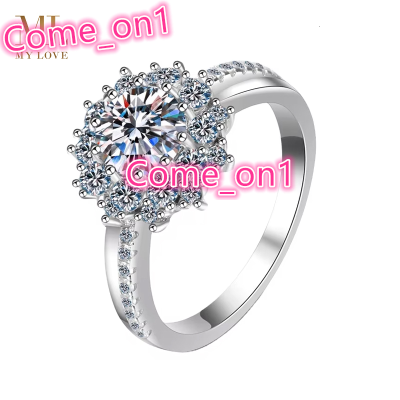 Mylove 1ct Moissanita Anillo Joyas Moissanita Moissanite Ring Sets Women Luxury Sunflower Wedding Mozambique Female Ring