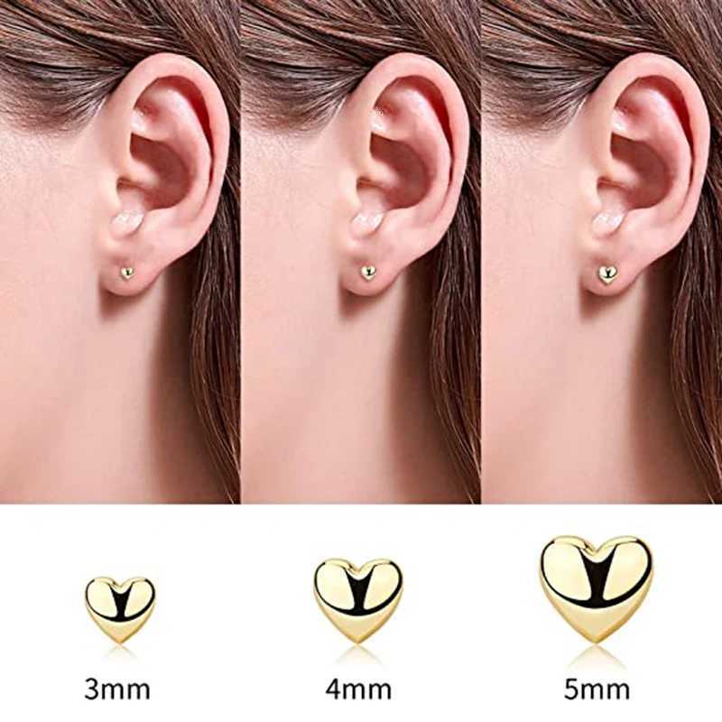 3pcs/set Bling Zircon Earrings 925 Sterling Silver Cute Mini Heart Star Stud Earrings Ear Bone Earlobe Piercing Jewelry XJ250718