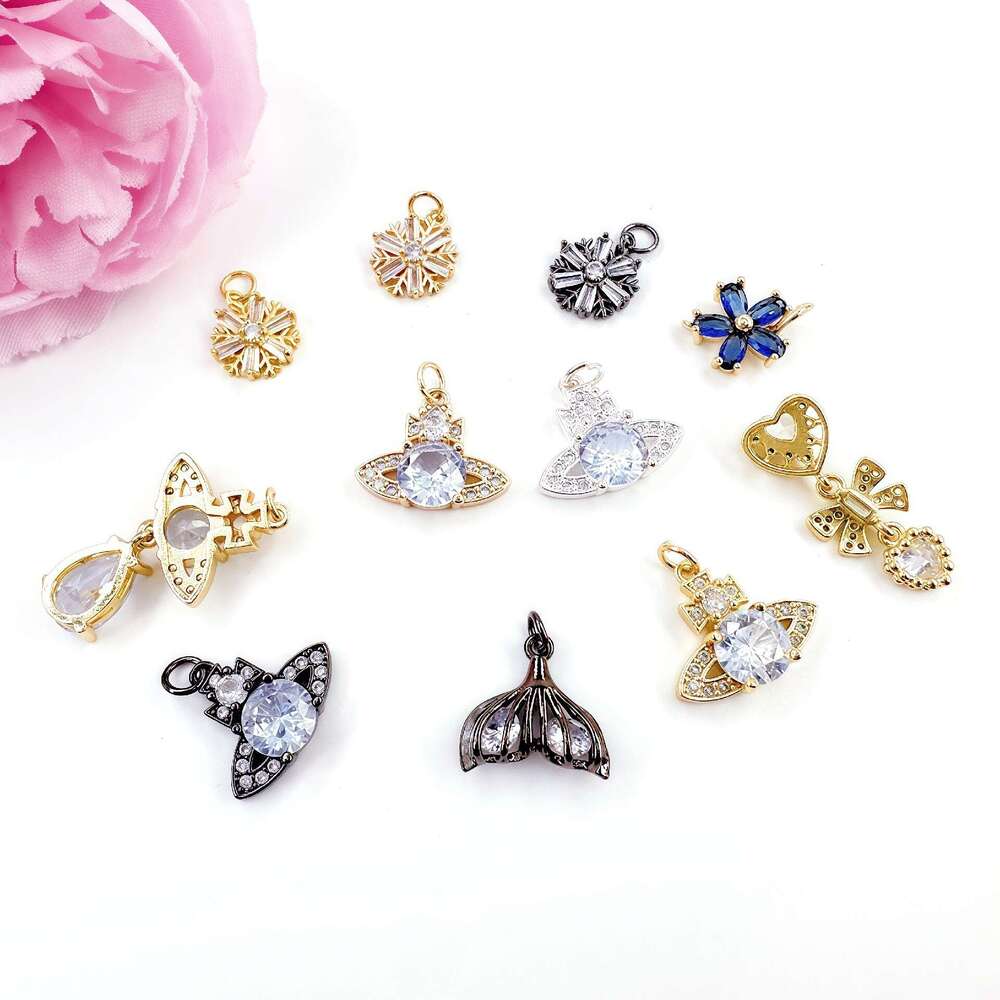 Empress Wei High Version Mermaid Tears Water Drop Full Dia Heart-shaped Saturn Earrings