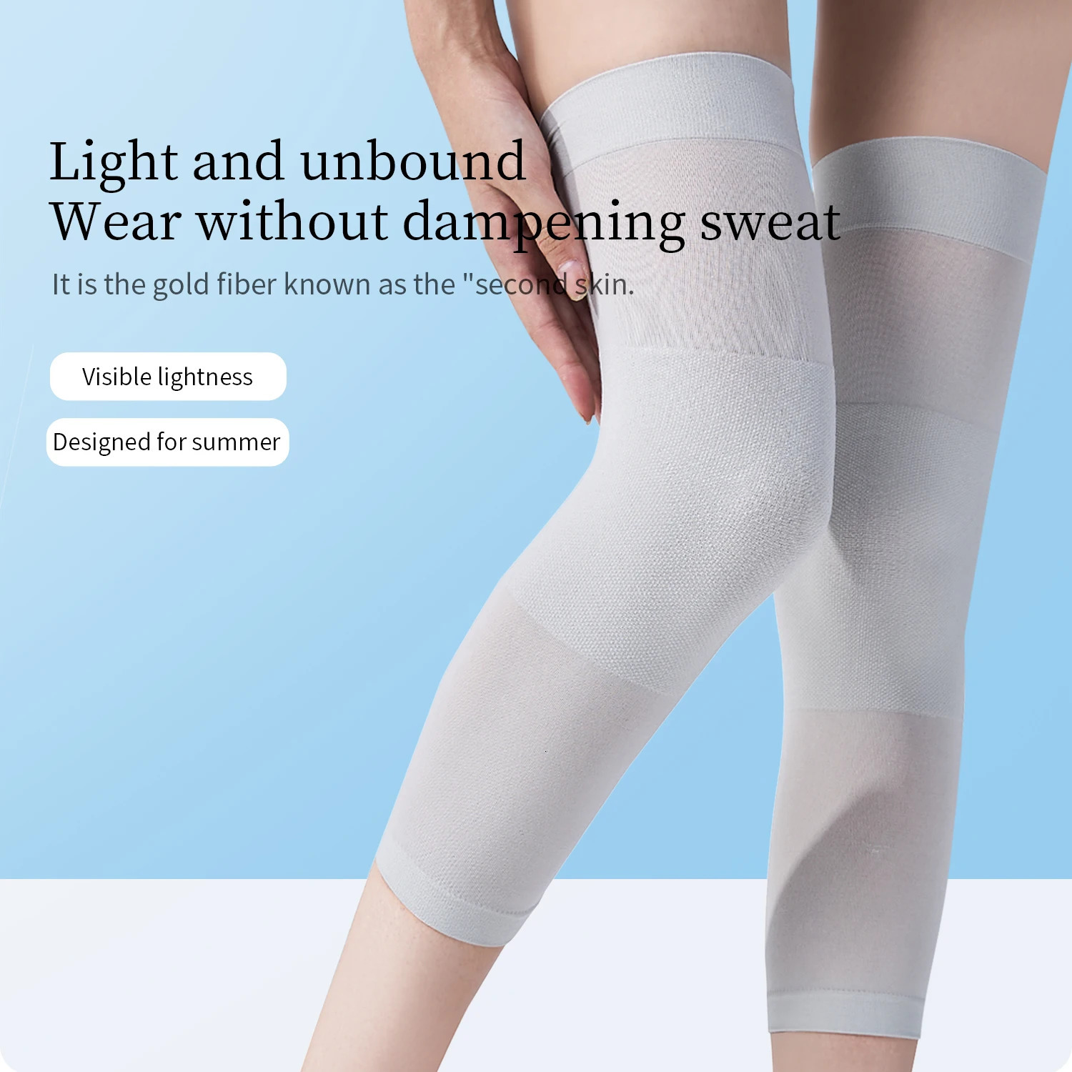 1 Pair Summer Thin Knit Knee Pads Ultrathin Breathable Comfortable Wearresistant Supportive and Protective 250708