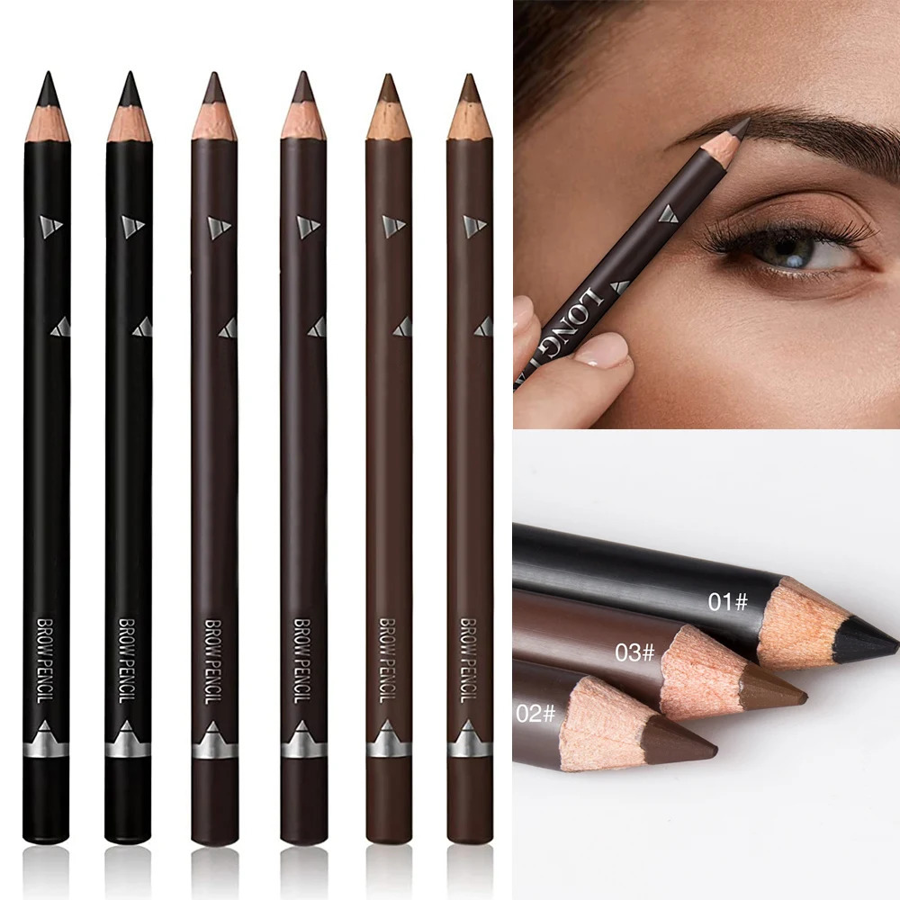 6/12Pcs Eye Brow Pencil Waterproof Professional Women Eye Makeup Pen Easy Color Natural Black Brown Cosmetic Beauty Eyebrow Tool 250712