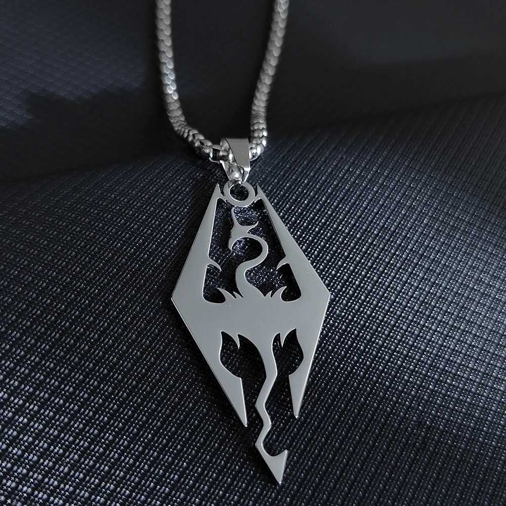 Gothic Witchcraft Dragon Pendants Satan Viking Wolf Owl Wizard Necklace Stainless Steel Goth Dragon Black Mens Necklace Jewelry W250718