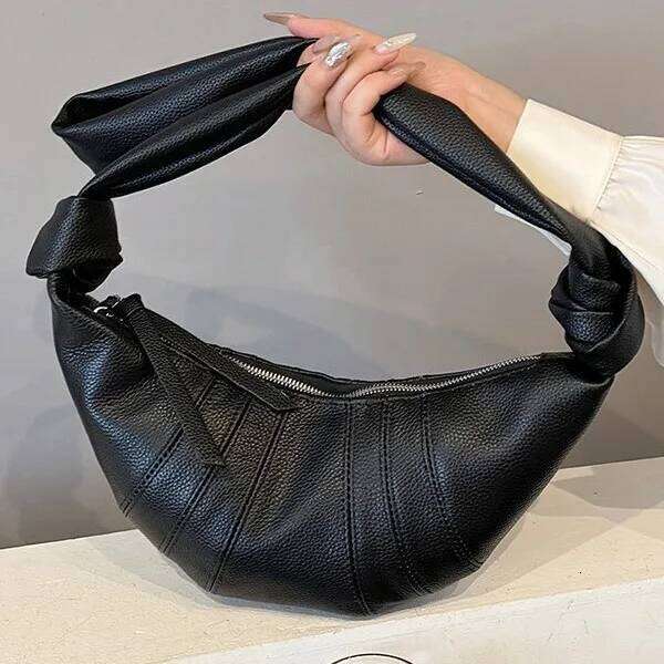 2025 Genuine Leather Croissant Hobo Bag, Women's Crossbody Purse, Vintage Textured Shoulder Tote for Daily Outfits Travel