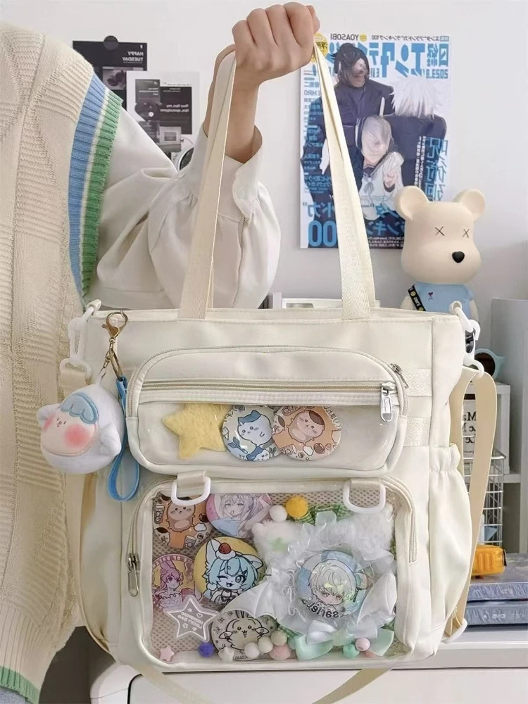 Japanese Transparent Ita Bag Handbag Women Anime Portable Large Capacity Girls Shoulder Tote Bag Nylon Crossbody Bags ItaBag 250714
