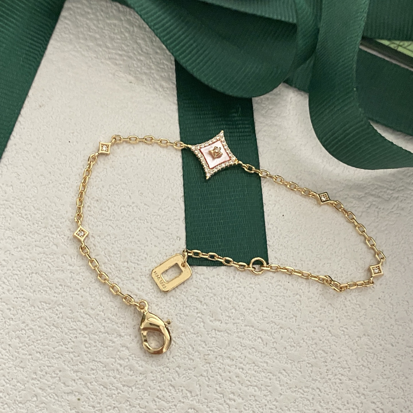 Silver - Toned Bracelet With Black Enamel, Rhinestone Halo, And Star Detail Stylish Daily & Party Jewelry Gift For Her High - Quality And Elegant Acce