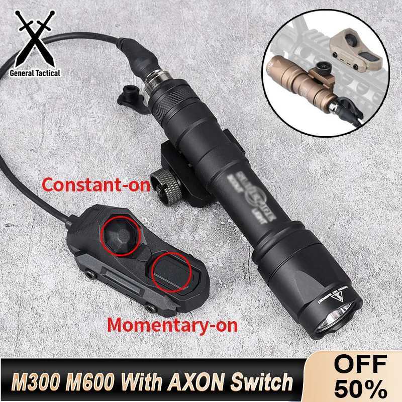 Surir M300 M600 Flashlight With AXON Dual Function Red Blue Switch Fits 20mm Rail Hunting Tactical Airsoft Light XJ250718