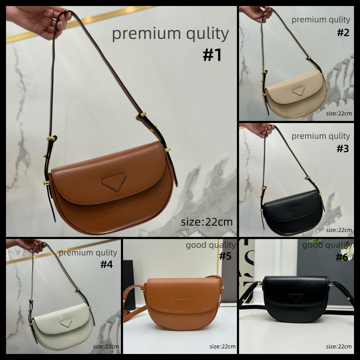 (Order by pic in opt, not by desc) Fashion Women Designer Handbags Half-Moon Flap Underarm Bag Shoulder Bag Crossbody Bags