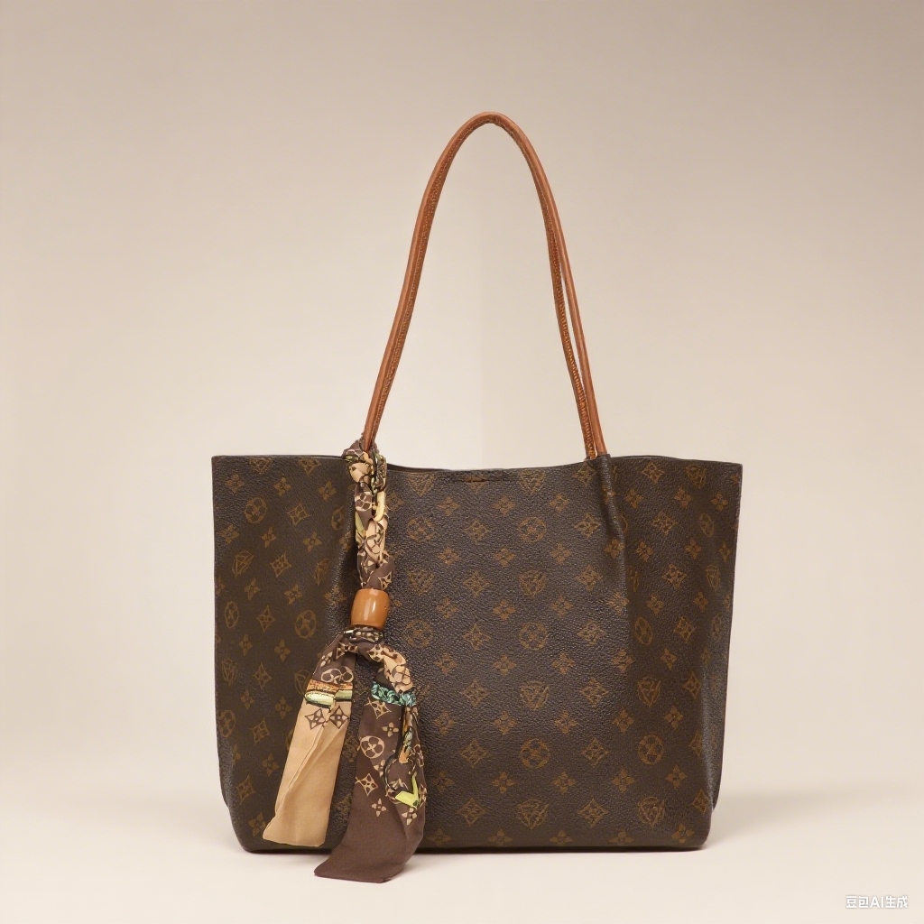 Multi-functional brown women's large-capacity handbag new fashion shoulder tote bag with PU lining, suitable for weekend trips