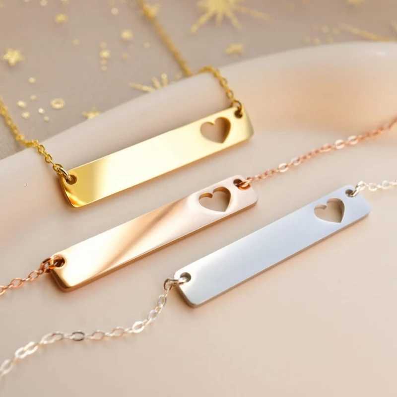 5pcs/lot 35*6mm Stainless Steel Necklace Blank Bar Necklace for Women Necklaces Simp Bar Pendant Stainless Steel Jewelry W250718