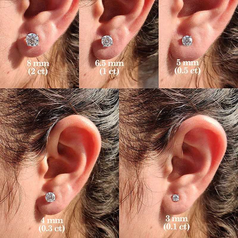 0.1-3CT Real Test Passed Moissanite Diamond Stud Earrings for Women S925 Silver Platinum Plated Bride Wedding GRA Fine Jewelry XJ250718